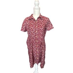 Vintage Homemade Shirt Dress Small Floral Button Down Theatre Costume Prop